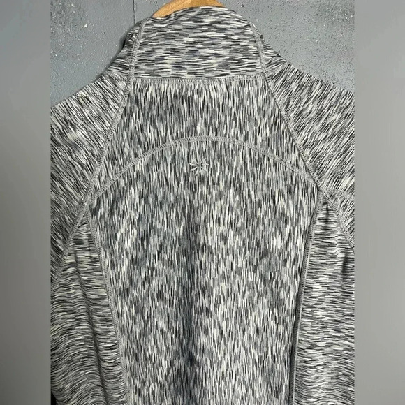 Athleta Mendoza 1/2 Zip Running Shirt Thumb Holes Space Dye Gray/Blue Sz XSmall - Picture 5 of 7